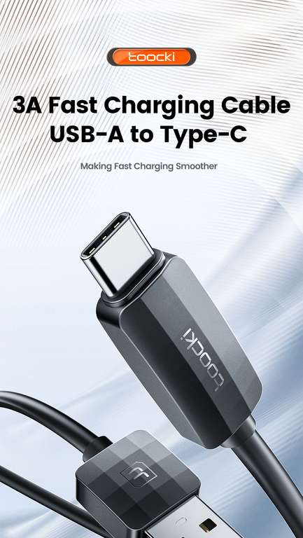 Кабель Toocki 3A USB-C to USB-A 1м +Lightning внутри