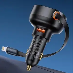 Автомобильное зарядное устройство Baseus Enjoyment Pro Car Charger U+Retractable 30W + выдвижной кабель Type-C 60W