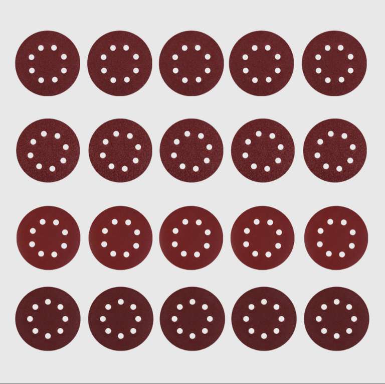 Набор шлифовальных кругов DEKO SD20-1 (P40, P80, P120, P240), 125мм, 20 шт