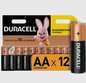 Батарейки Duracell Basic AA/ААA (пальчиковые/мизинчиковые), 12 шт. (при оплате Озон Картой)