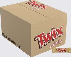 Конфеты Twix Minis, 1 кг (с картой озон 526₽, с бонусами 394,5₽)
