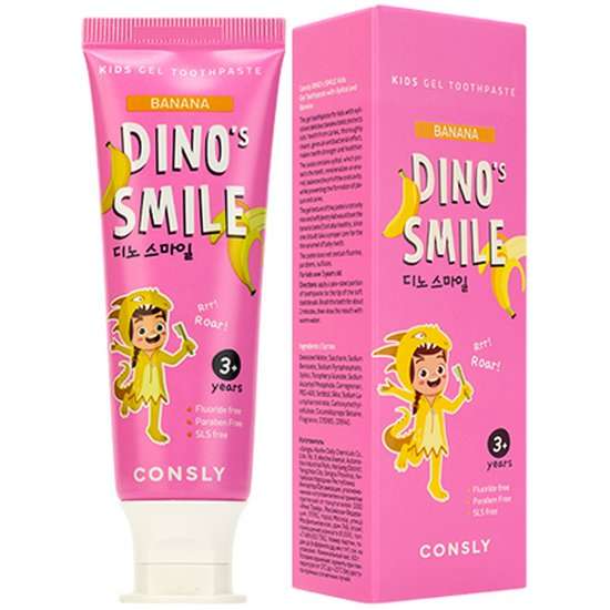 Детская гелевая зубная паста Consly Dino's smile c ксилитом и вкусом пломбира, 60 г (+ другие вкусы в описании)