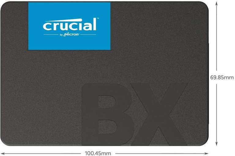 SSD накопитель Crucial BX500 1000 ГБ, Чтение - 540 Мб/сек, Запись - 500 Мб/сек, Ресурс записи 360 ТБ
