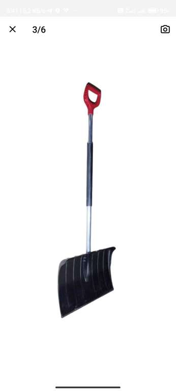 Снеговая лопата-скрепер LWI Богатырь Premium, поликарбонат, с длинным черенком, 520x375 мм, черная