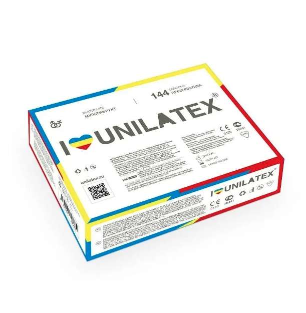 Презервативы Unilatex Multifruits 144 шт., фруктовые, цветные