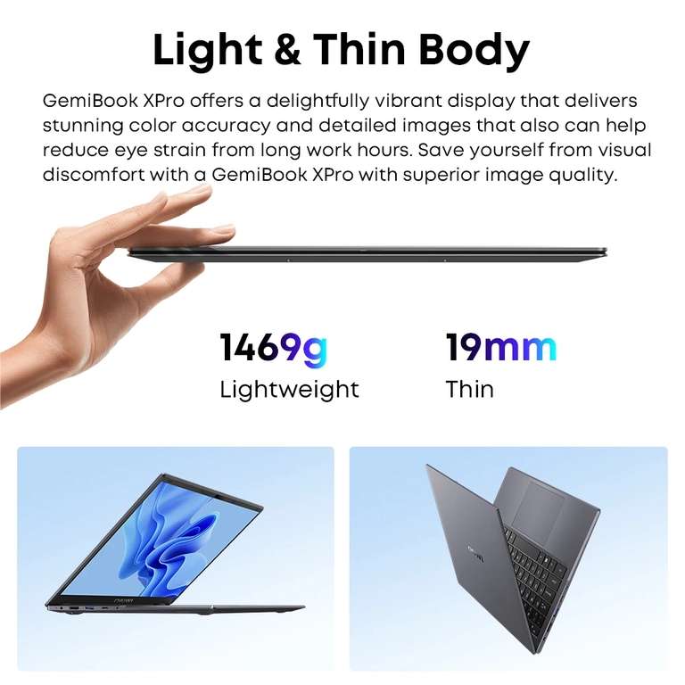 Ноутбук CHUWI GemiBook XPro (14.1", IPS, Intel N100, 8 ГБ LPDDR5, 256 ГБ SSD, Windows 11)