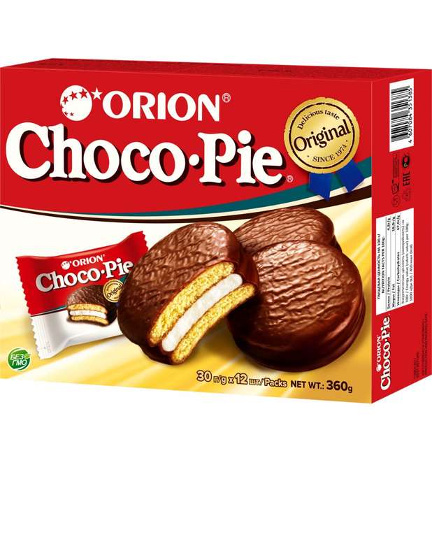 Orion Choco-Pie пирожное, 360 г (по Ozon карте)