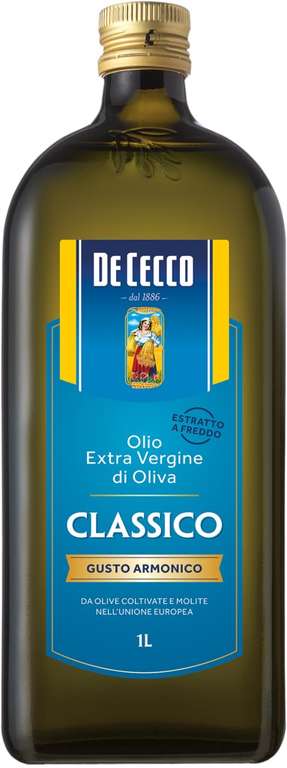 Масло оливковое DE CECCO Classico Olio Extra Vergine Di Oliva нерафинированное высший сорт, 1000 мл