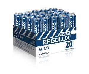 Батарейка щелочная Ergolux Alkaline LR6 BP20 AA, 1,5V, 20 шт.