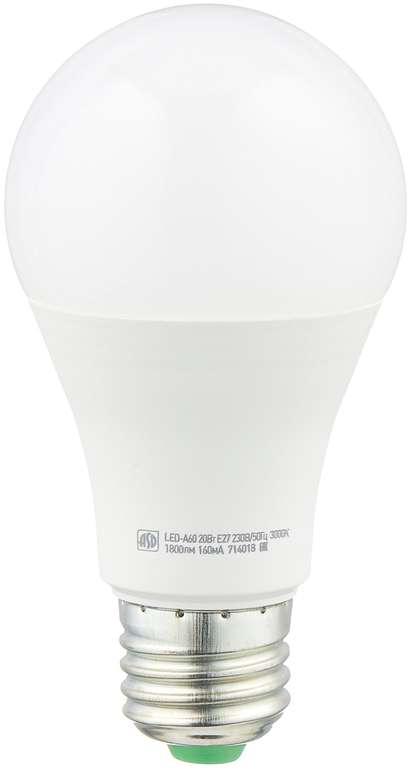 Упаковка светодиодных ламп 10 шт. ASD LED-standard, E27, A60, 20 Вт, 3000 К