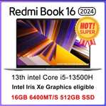 Ноутбук Xiaomi Redmi Book 16, 16", 2560x1600, i-5 13500H, 16/512 Гб, Intel Iris Xe Graphics eligible, windows 11