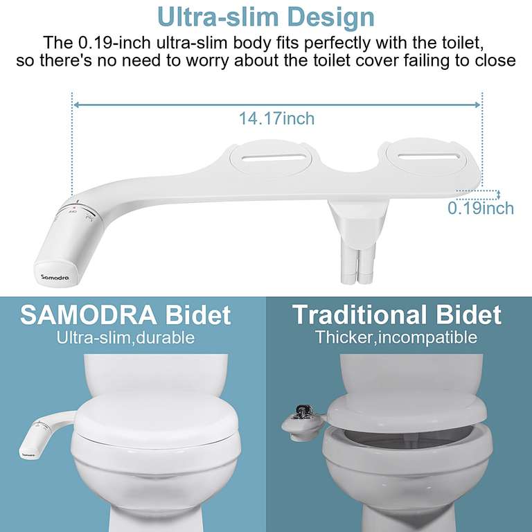 Сиденье для унитаза SAMODRA с регулируемым давлением воды (бидэ)