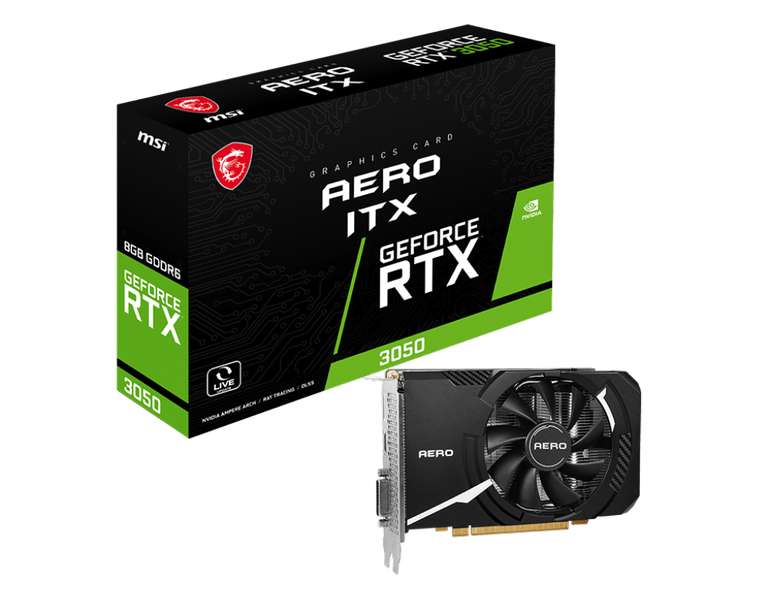 Видеокарта GeForce RTX 3050 AERO ITX 8G V1 (цена с OZON-картой)