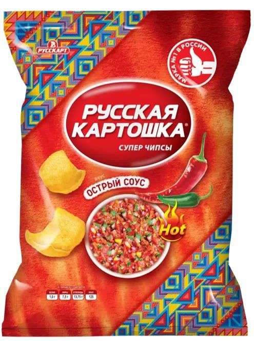 Чипсы картофельные Русская Картошка острый соус 105 г