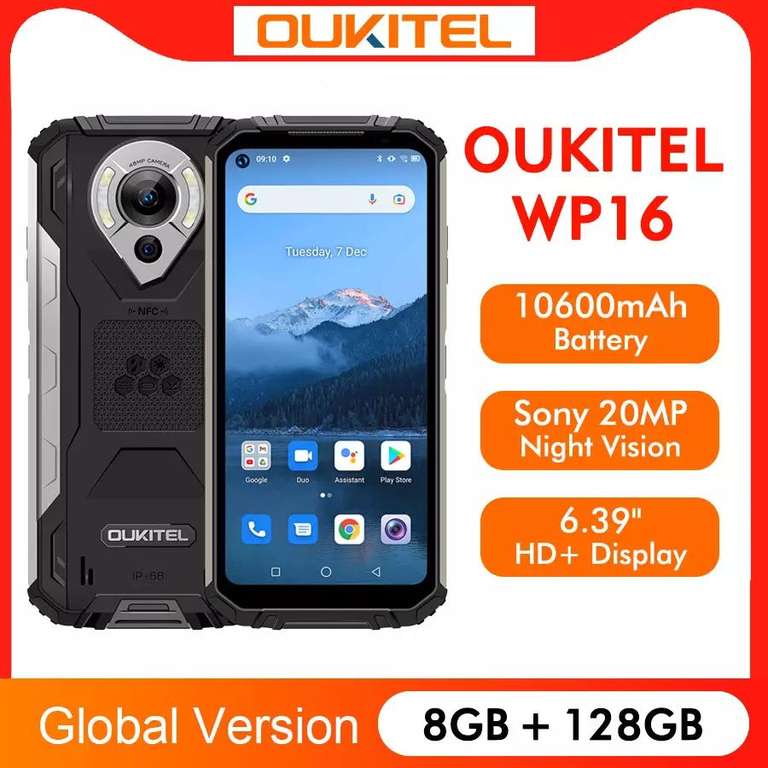 Смартфон OUKITEL WP16 8/128 Гб IP69K MilStd-810g (из-за рубежа)