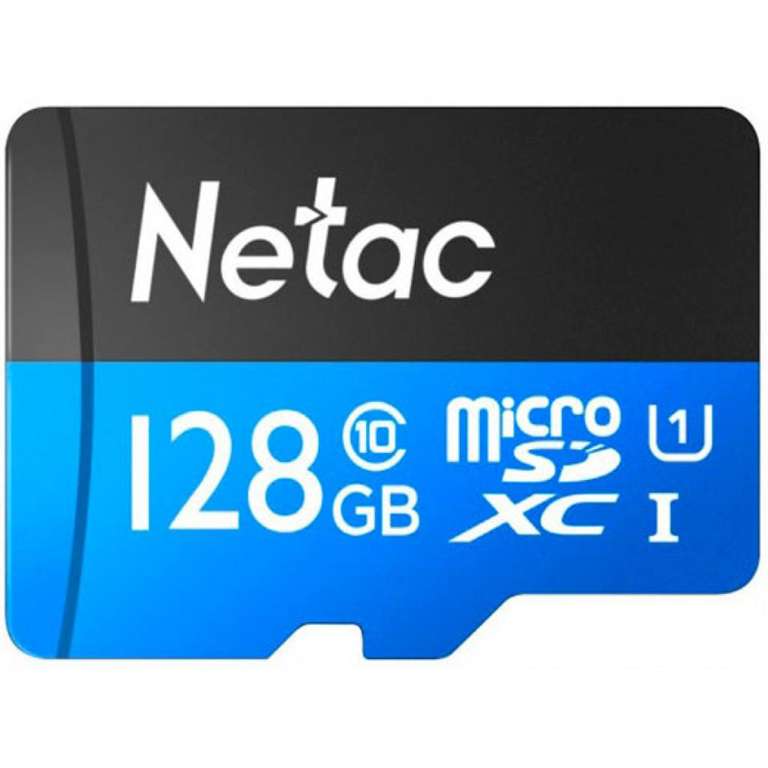[МСК и возм. др] Карта памяти Netac MicroSDXC128GB Class 10 UHS-I U1 P500 + адаптер NT02P500STN-128G-R