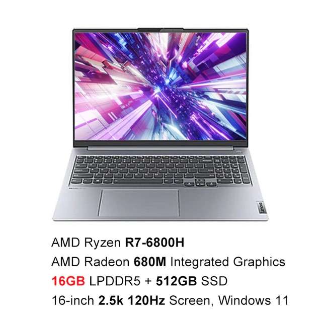 16" Ноутбук Lenovo ThinkBook 16+, AMD Ryzen 5 6600H, 16 ГБ/SSD 512 ГБ
