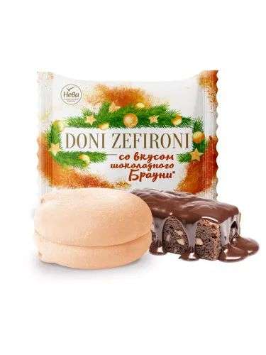 Зефир со вкусом шоколадного брауни DONI ZEFIRONI, 36 шт. по 35 гр, 2 пачки