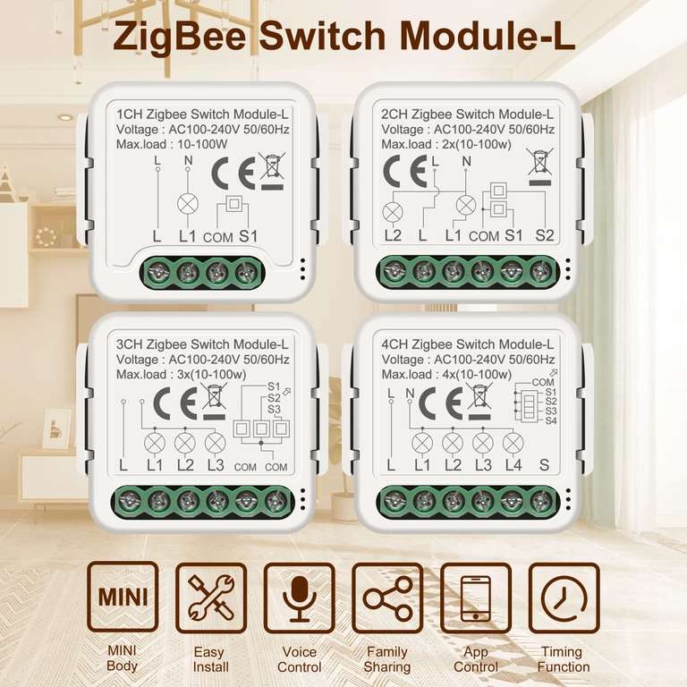 Умный выключатель GIRIER Tuya ZigBee 3,0