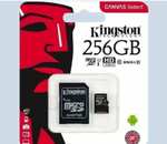 Карта памяти Kingston microSDHC 256 ГБ Class 4, R 4 МБ/с, адаптер на SD