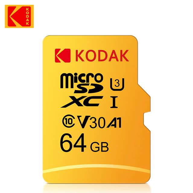 MicroSD Kodak 64 Gb class U3 (запись видео в 8К)