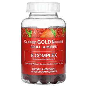 California Gold Nutrition, Gummies B Complex со вкусом клубники, 220 г, 45 шт.
