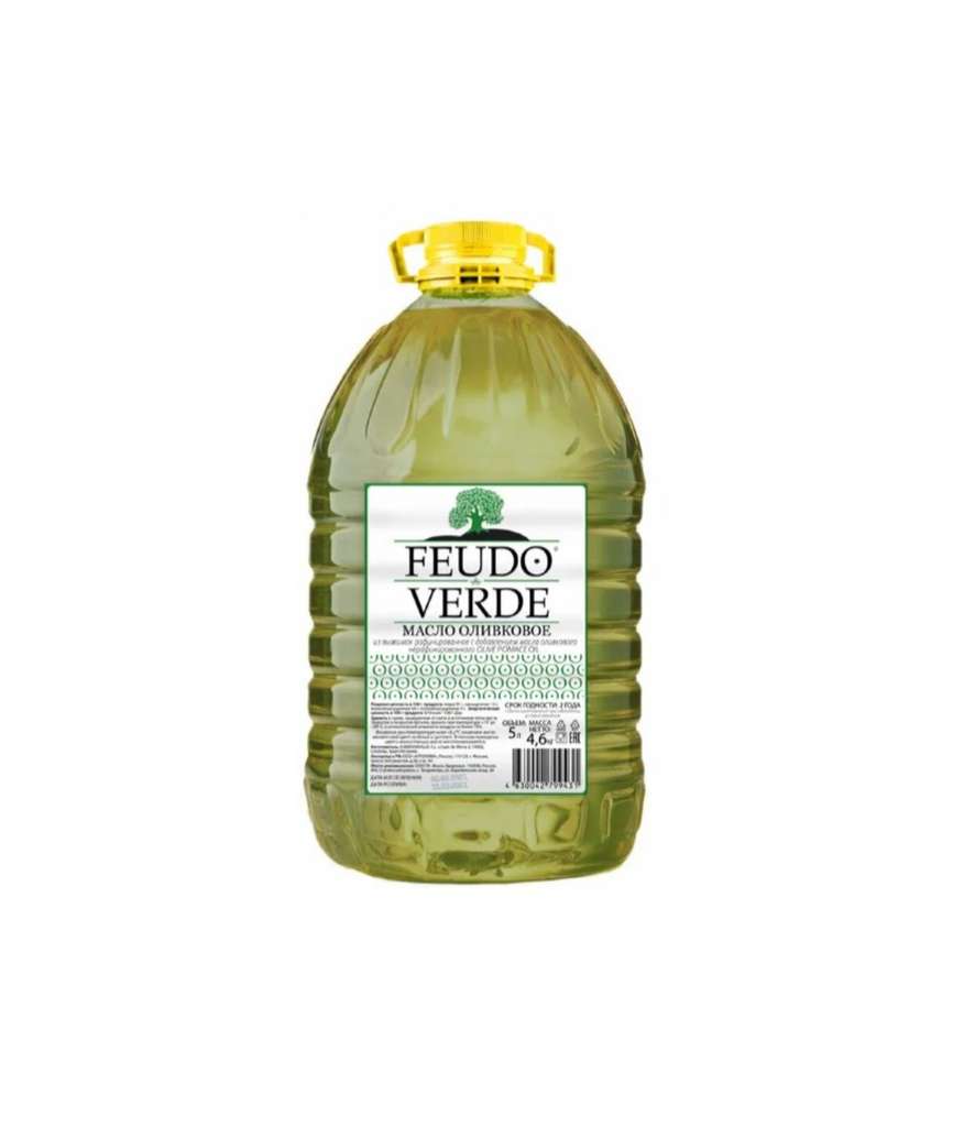 Масло оливковое Feudo Verde Pomace рафинированное 5 л (ПЭТ)