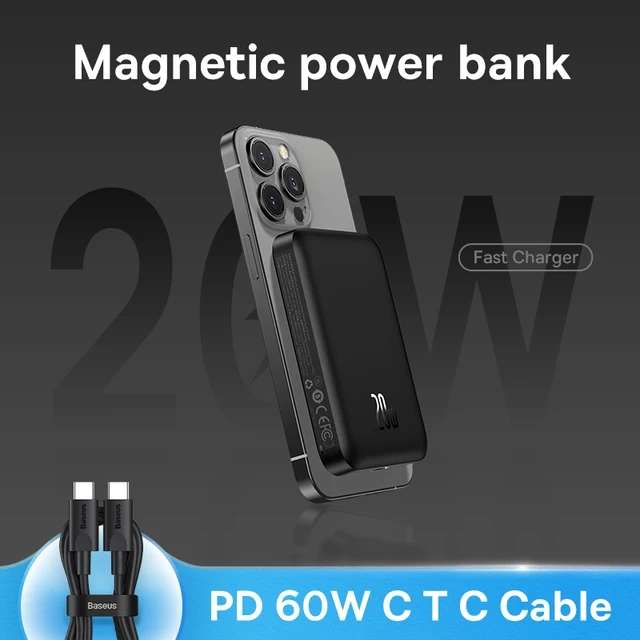 Внешний аккумулятор Baseus Magnetic Wireless Charging Power Bank 6000mah 20w