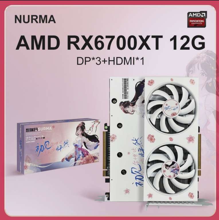 Видеокарта NURMA Radeon RX 6700 XT 12 ГБ LHR (цена с ozon картой) (из-за рубежа)