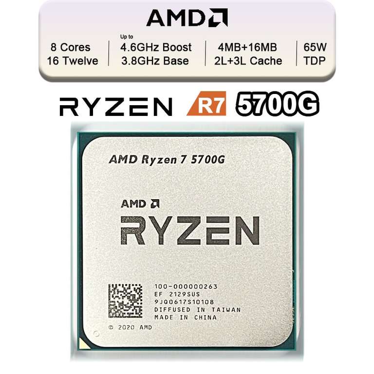 Восьмиядерный процессор со встройкой AMD Ryzen 7 5700G