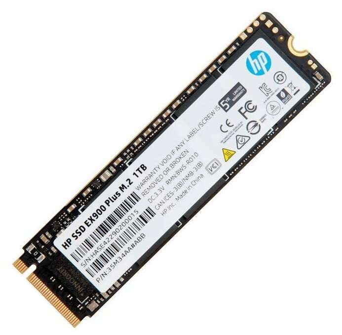 HP EX900 Plus 1TB NVMe SSD M.2 2280 (3300/2700 Мб/с)