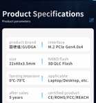 SSD M.2 накопитель Gudga GXF-PRO (GXF-PRO) 1/2/4 TB (цена с ozon картой, из-за рубежа)