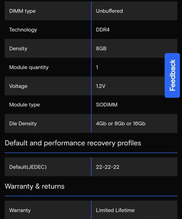 Оперативная память Crucial 8 ГБ DDR4 3200 МГц SODIMM CL22 CT8G4SFS832A