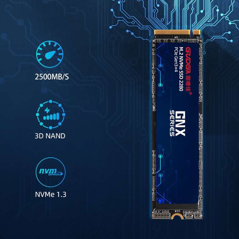 SSD nvme.m2 GUDGA pcie3x4 1Tb