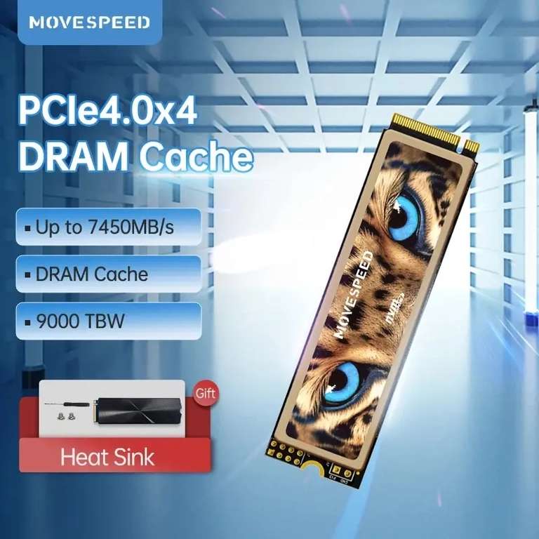 SSD MOVESPEED 2TB NVMe PCIE4.0 с DRAM кэш