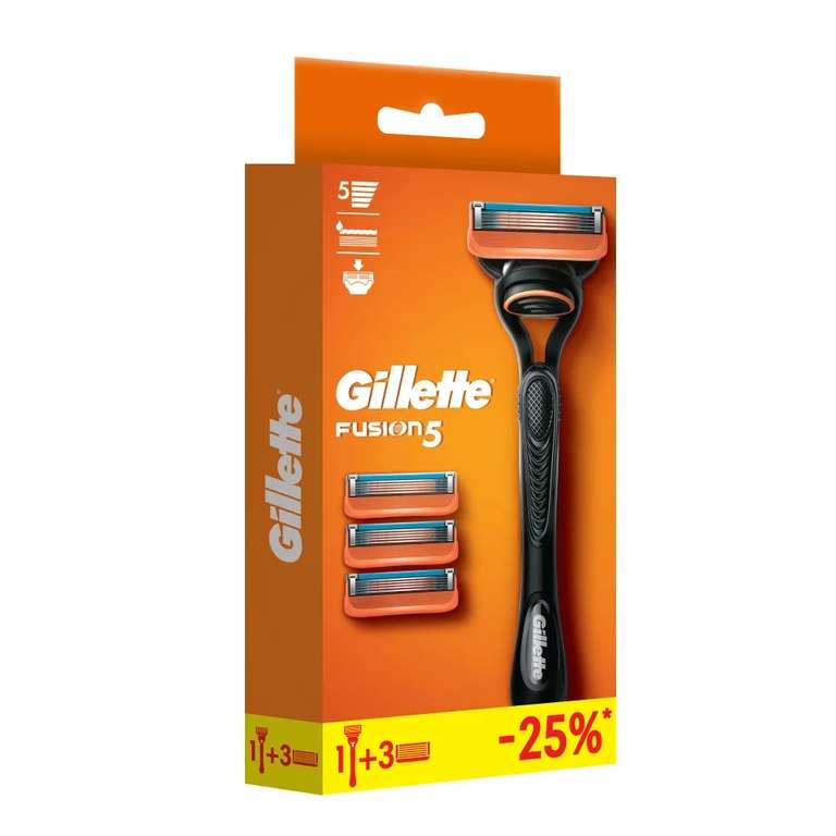 Бритва для мужчин Gillette Fusion 5, ручка + 4 сменные кассеты