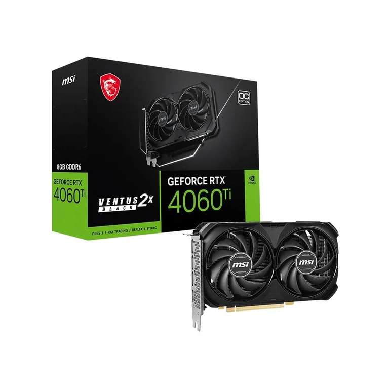 Видеокарта MSI GeForce RTX 4060 Ti VENTUS 2X 8 ГБ (RTX 4060 TI VENTUS 2X BLACK 8G OC)