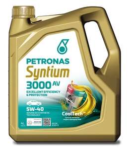 Моторное масло PETRONAS Syntium 3000 AV 5W-40 4л (Цена по Озон карте, без карты 2978). MB 229.51 BMW LL-04 VW 505.00/505.01 Porsche A40