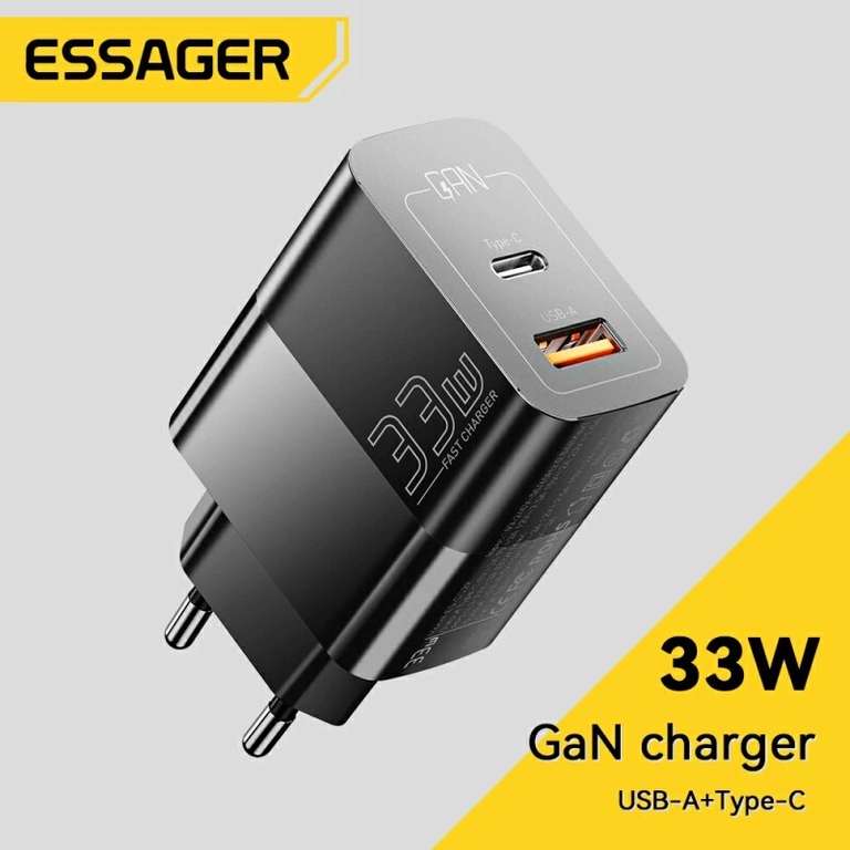 Зарядное устройство Essager с USB-портом, 33 Вт, с поддержкой быстрой зарядки