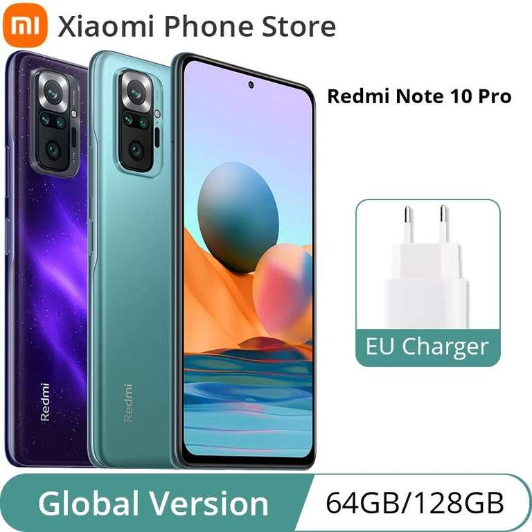 Телефон Xiaomi Redmi note 10 pro 6/64 Global (при оплате через Qiwi ~13383₽)