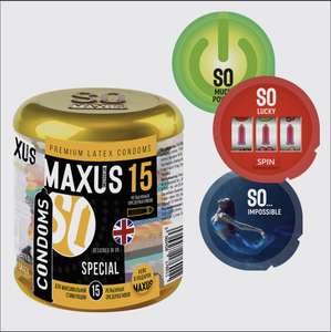 Презервативы точечно-ребристые MAXUS Special, 15 шт, кейс в подарок