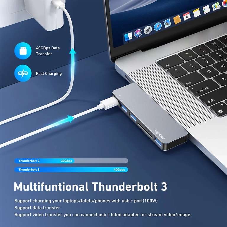 USB-хаб RayCue для MacBook, 7-в-2