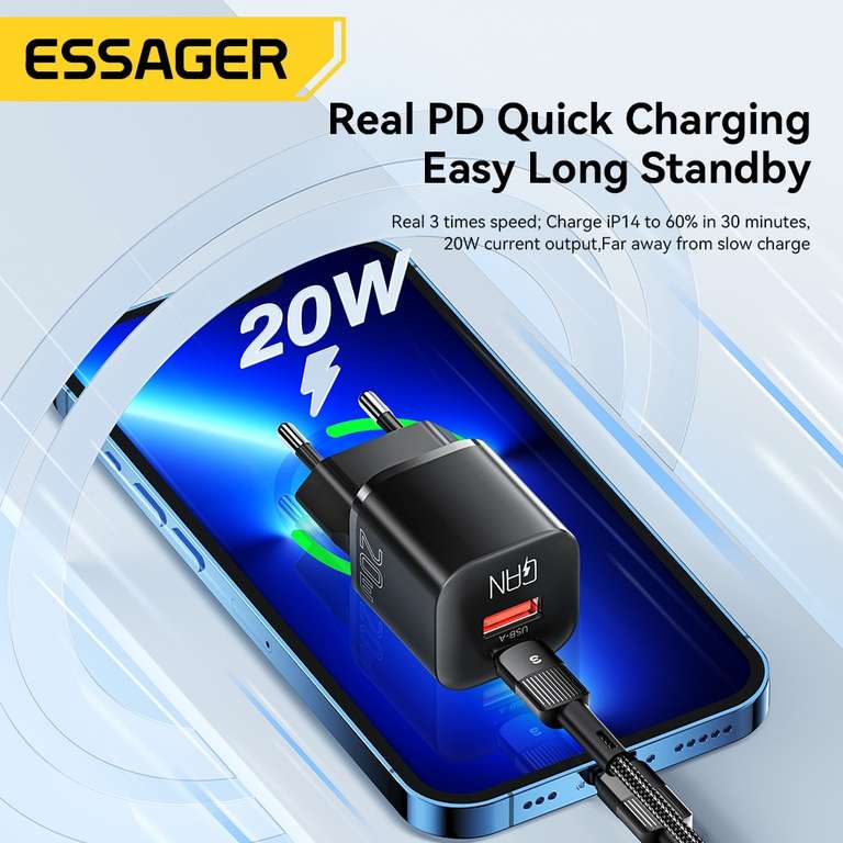Зарядное устройство Essager 20W GaN Charger
