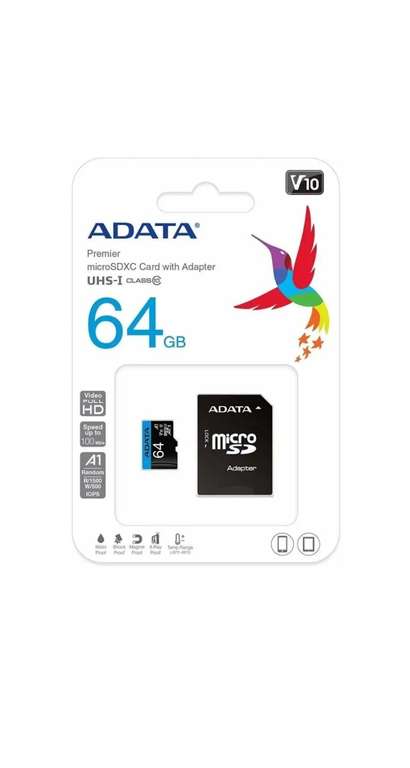 Карта памяти ADATA Premier microSDXC 64 ГБ (WB кошелек)