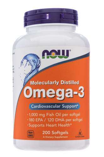 Omega-3 NOW 1000 мг капсулы 200 шт. + кешбек 387 балла