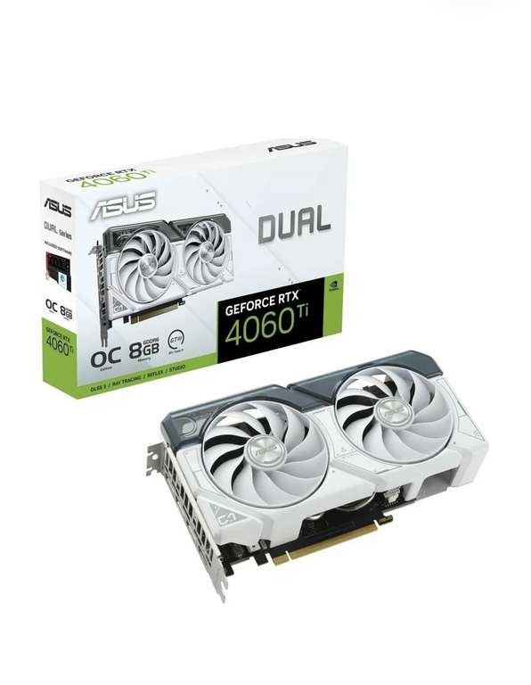 Видеокарта ASUS GeForce DUAL RTX 4060 Ti O8G WHITE (с картой Яндекс)