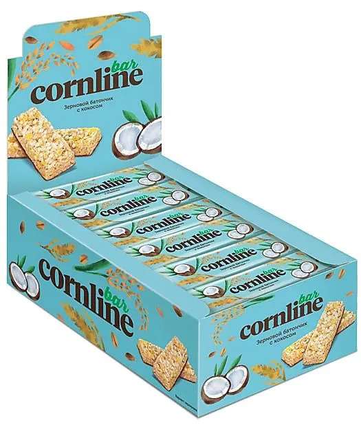 Батончики cornline с кокосом и воздушным рисом, 18 шт. по 30 г