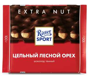 Шоколад Ritter Sport "Цельный лесной орех", 100 г
