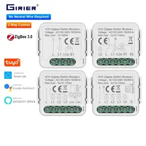 Умный выключатель GIRIER Tuya ZigBee 3,0