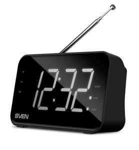 Радио часы с будильником SVEN SRP-100 (Type-C, аккумулятор 1200 мAч, режим засыпания)